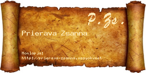 Prierava Zsanna névjegykártya